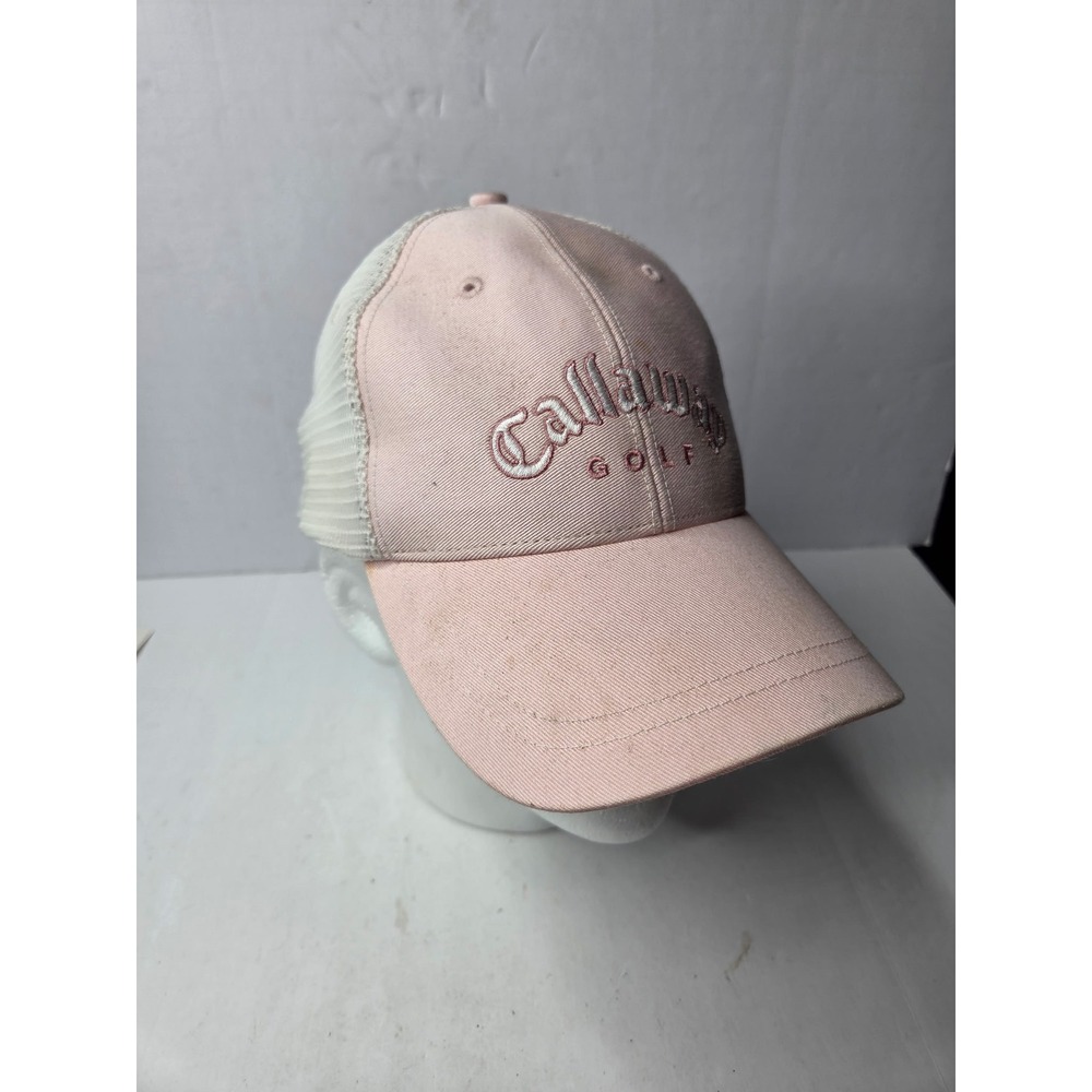 Callaway Golf Trucker Hat Pink White Mesh Snapback Adjustable Embroidered Logo